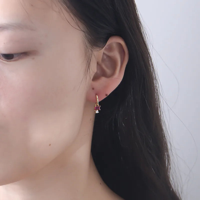 The Luma Zircon Square Drop Earrings