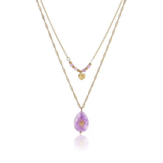 Céleste Heartline Necklace close-up on white background